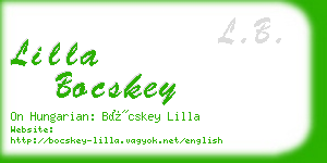 lilla bocskey business card